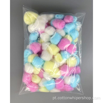 Bolas de algodão coloridas personalizáveis